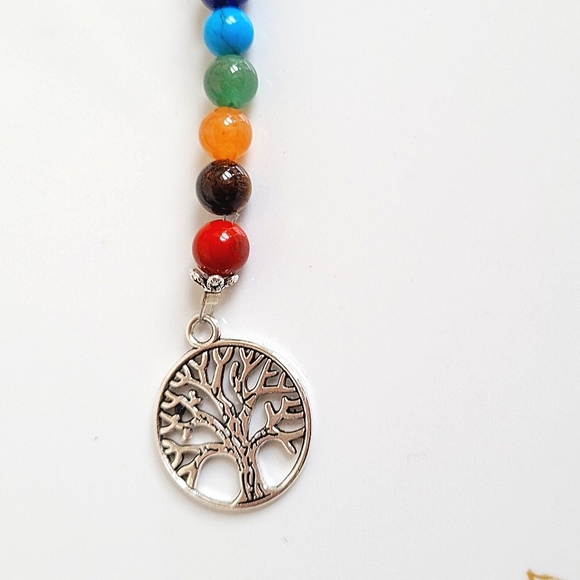 2/$15 Rainbow Agate Beads Tree of Life Chakra  Pendant *NWT - Picture 2 of 4